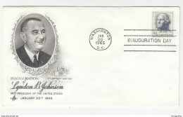Inauguration Day Of Lyndon B. Johnson 1965 Special Illustrated Letter Cover B200901 - Cartas & Documentos