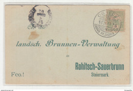 Brunnen Rohitsch-Sauerbrunn (Rogaška Slatina) Reply Postcard Travelled 1902 Hungary Croatia Osredek B210410 - Croatia