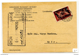 Orszagos Ruhazatii Intezet Reszvenytarsasag Levelezolap Postcard Travelled 1948 Budapest To Gyor B180702 - Storia Postale