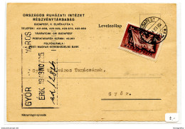 Orszagos Ruhazatii Intezet Reszvenytarsasag Levelezolap Postcard Travelled 1948 Budapest To Gyor B180702 - Storia Postale