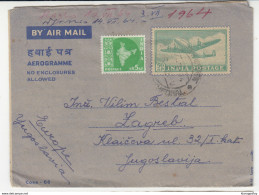 India Postal Stationery Aerogramme Travelled 1964 To Yugoslavia B180612 - Aerogramme