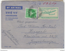 India Postal Stationery Aerogramme Travelled 1964 To Yugoslavia B180612 - Aerogramas