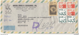 Industria Pioneira De Pulverizadorez Company Air Mail Letter Cover Travelled Registered 1973 To Austria B180612 - Lettres & Documents