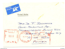 Israel, Hebrew University Jerusalem Meter Stamp Postal Card Airmail Travelled 1975 B180702 - Cartas & Documentos