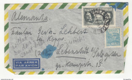 Brazil Air Mail Letter Cover Posted 195? To Germany - Damaged B191020 - Briefe U. Dokumente