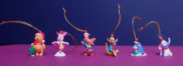 Lot De 6 Figurines Winnie L'Ourson En Plastic Dur : Décorations Pour Arbre De Noël ( Voir Photos ). - Disney
