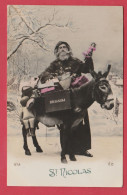 St Nicolas / Sinterklaas / Santa Claus / Kerstman ... Avec Son âne Et Ses Cadeaux  ( Voir Verso ) - Sinterklaas