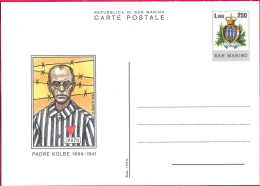 INTERO CARTOLINA POSTALE " KOLBE" LIRE 250 (CAT. INT. 47) - NUOVA - Entiers Postaux