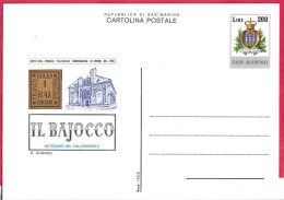 INTERO CARTOLINA POSTALE " IL BAJOCCO" LIRE 200 (CAT. INT. 46) - NUOVA - Postwaardestukken