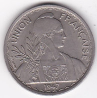 Indochine Union Française, 1 Piastre 1947, Tranche Striée, Cupronickel, Lec# 320 - Französisch-Indochina