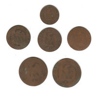 ABN/ France : Napoléon III : Petit Lot (en L'état) : 2 Centimes - 3 X 5 Centimes - 2 X 10 Centimes - 2 Centimes