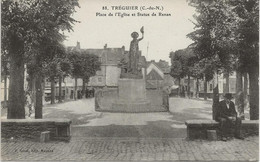 TREGUIER -COTE DU NORD - PLACE DE L'EGLISE ET STATUE DE RENAN - Tréguier