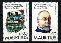 Mauritius 1982 - Yv. 562**, 565**, SG 649**, 652**, MNH Robert Koch - Mauritius (1968-...)