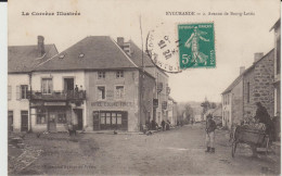 EYGURANDE (19) - Avenue De Bourg-Lastic - Hôtel Escure-Tinet - Café De La Réunion - 1911 - état Correct - Eygurande