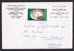 Tunisia: Cover To Netherlands, 1990s, 1 Stamp, Ram, Animal, Sheep (traces Of Use) - Tunisie (1956-...)