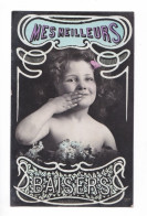 Jolie Fillette Envoyant Un Baiser, Mes Meilleurs Baisers, Fleurs, 1908, N° 720 - Retratos