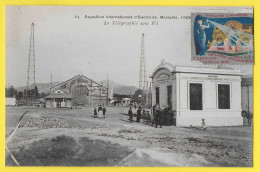 CPA MARSEILLE Exposition Coloniale - La Télégraphie Sans Fil Animée - Timbre Fontaine Lumineuse - Kolonialausstellungen 1906 - 1922