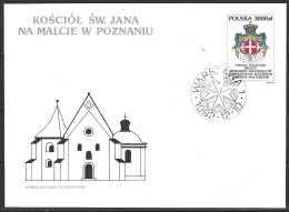 POLOGNE. N°3217 De 1992 Sur Enveloppe 1er Jour. Armoiries De L'Ordre De Malte. - Omslagen