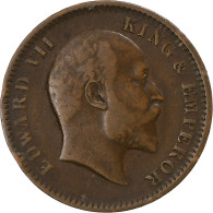 Monnaie, Inde Britannique, Edward VII, 1/4 Anna, 1907, Calcutta, TB+, Bronze - India