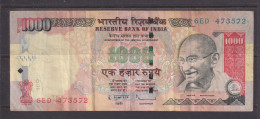 INDIA  -  2011  1000 Rupees Circulated Banknote As Scans - India
