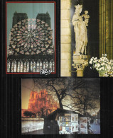 Cpm 7537852 Notre-dame Lot De 15 Cartes , Flèche , Orgues, Vitraux ,parvis , Façade - Notre Dame De Paris