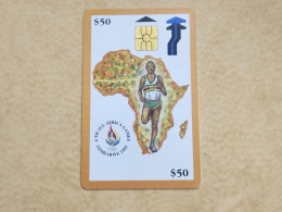 Zimbabwe-(ZIM-04)-6thall Africa Games Orange-(29)-($50)-(1200-002754)(tirage-40.000)-(9/98)used Card+1card Free - Simbabwe