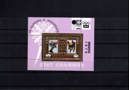 Comores 1976 Olympic Games Innsbruck Perforated Block Ice Hockey + Skiing Postfrisch / MNH - Inverno1976: Innsbruck