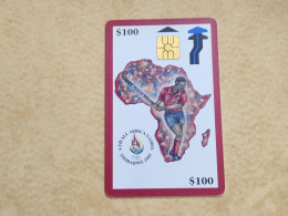 Zimbabwe-(ZIM-05)-6thall Africa Games Red-(31)($100)(1100-030783)(9/98)used Card+1card Free - Zimbabwe