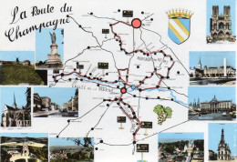 CPM - M - CHAMPAGNE - LA ROUTE DU CHAMPAGNE - REIMS - CHALONS - EPERNAY - MONTMORT - FISMES - VERZERAY - AY - MONTMIRAIL - Champagne-Ardenne