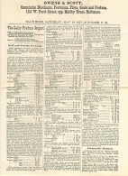 53102 ) USA Owens & Scott Daily Produce Report Baltimore 1877 - Estados Unidos