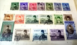 Egypt 1951, Rare Complete Set Of King Farouk.. Overprinted '* King Of Egypt And Sudan - Usati