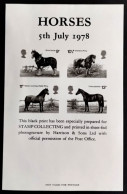 (A) SCARCE BLACK PRINT FOR THE 5th JULY 1978 HORSES ISSUE #03025 - Proeven & Herdruk