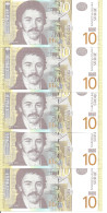 SERBIE 10 DINARA 2013 UNC P 54 B ( 5 Billets ) - Servië