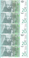 SERBIE 20 DINARA 2006 UNC P 47 ( 5 Billets ) - Servië