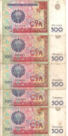 OUZBEKISTAN 500 SUM 1999 VG++ P 81 ( 5 Billets ) - Uzbekistán