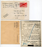 United States WWII 1944 A.P.O. 362 Naples, Italy Airmail Cover W/ V-Mail; 21st General Hospital, 2nd Lt. Marjorie Lovell - Marcofilia