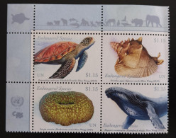 SD)2019. UNITED NATIONS. MARINE FAUNA. TURTLES. SHELLS. WHALES. SPONGES. MNH. - Collections