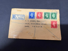 2-10-2023 (3 U 10) UK - Registered Cover Posted From West Ealing To Ceylon (now Called Sri Lanka) - 1937 - Storia Postale