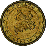Monaco, Rainier III, 10 Euro Cent, 2001, Paris, TTB, Laiton, Gadoury:MC175 - Monaco