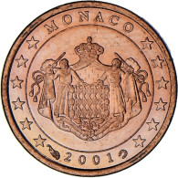 Monaco, Rainier III, Euro Cent, 2001, Paris, SUP, Cuivre Plaqué Acier - Monaco