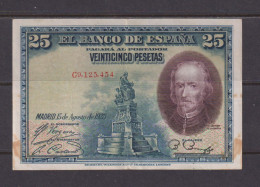 SPAIN  -  1928  25 Pesetas Circulated Banknote As Scans - 25 Pesetas