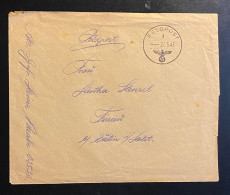Deutsches Reich Feldpostbrief Nach Fissau Bei Eutin Gestempelt/o 1943 - Feldpost 2. Weltkrieg