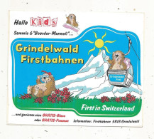 Autocollant, Téléphérique, Suisse, Grindelwald Firstbahnen, First In Switzerland, Hallo KIDS, Sammle 6 "Boarder-Murmeli" - Autocollants