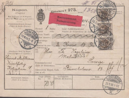 1908. DANMARK. King Frederik VIII. 3-stripe 25 Øre As 75 øre Franking On Adressebrev (fold) To... (Michel 56) - JF444504 - Cartas & Documentos