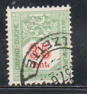 LUXEMBOURG LUSSEMBURGO 1921 1935 POSTAGE DUE STAMPS TAXE ARMOIRIES COAT OF ARMS 35c USED USATO OBLITERE' - Dienst