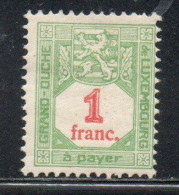 LUXEMBOURG LUSSEMBURGO 1921 1935 POSTAGE DUE STAMPS TAXE ARMOIRIES COAT OF ARMS 1fr MH - Postage Due