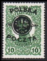 1918. POLSKA. POLSKA POCZTA / K UND K FELDPOST 10 H Hinged. (Michel 17) - JF536484 - Unused Stamps