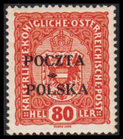 1919. POLSKA. POCZTA POLSKA  / ÖSTERREICH 80 HELLER. Hinged. (Michel 41) - JF536496 - Neufs