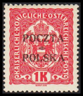 1919. POLSKA. POCZTA POLSKA  / ÖSTERREICH 1 K. Hinged. (Michel 43) - JF536497 - Neufs