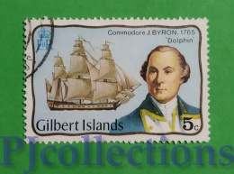 S378- GILBERT ISLANDS 1977 J. BYRON 5c USATO - USED - Isole Gilbert Ed Ellice (...-1979)